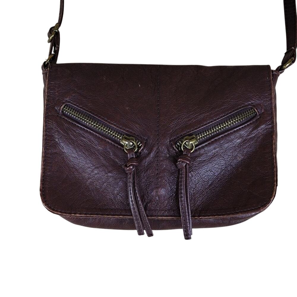 Target Brown Faux Leather Casual Boho Stylish Everyday Satchel Bag Purse